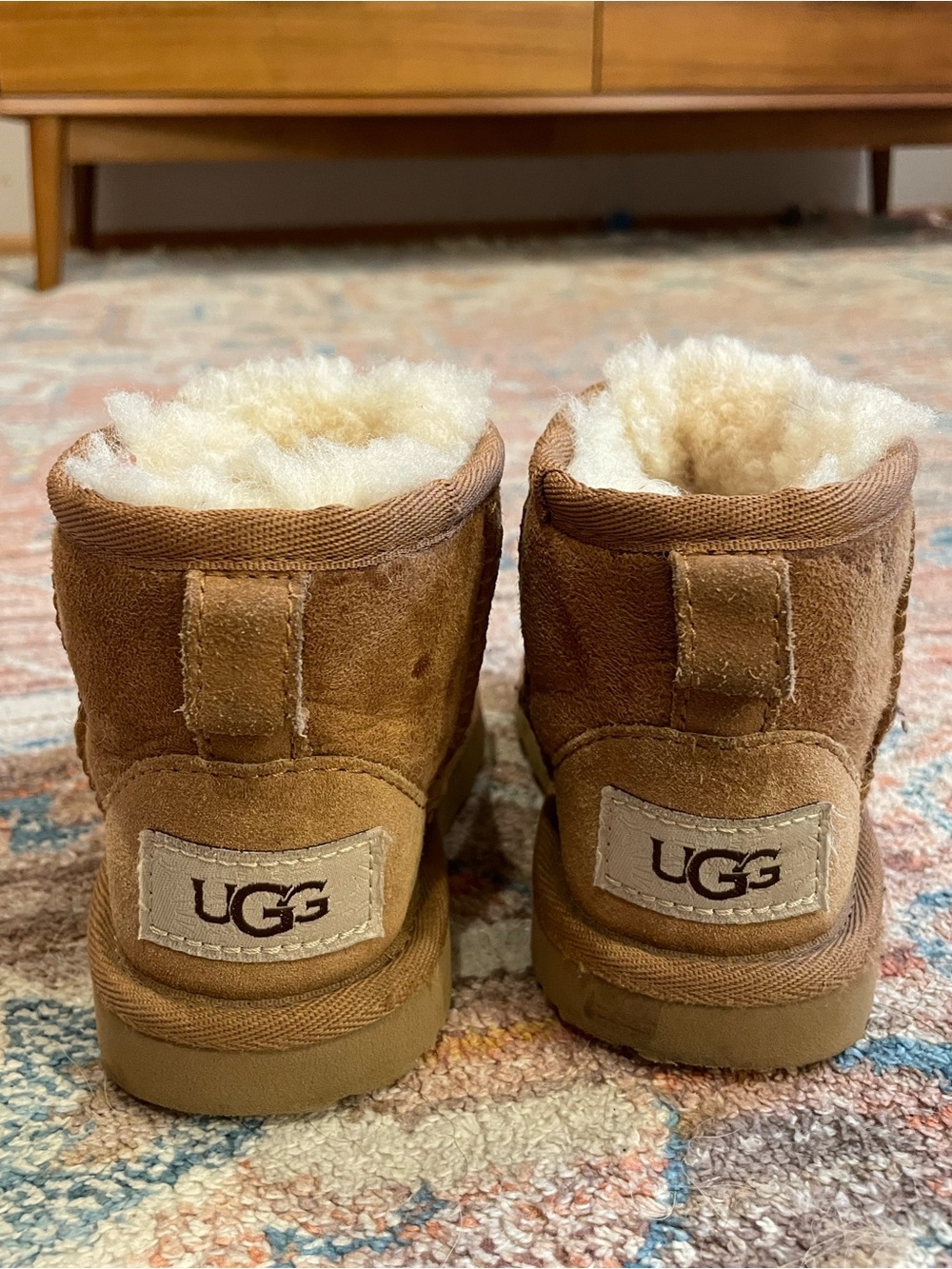 UGG Kids Mini Chestnut Suede Boots